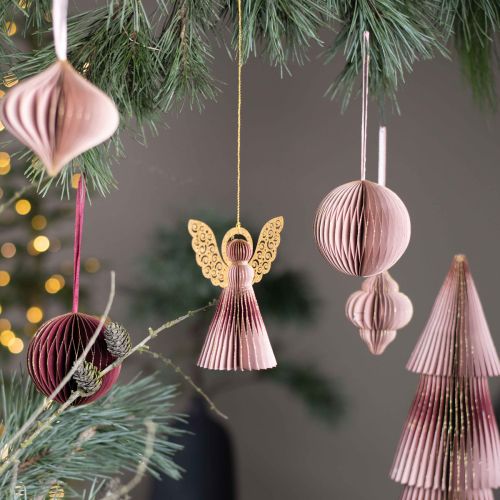 tételeket Papír angyal Christmas angel deco bor vörös rózsaszín H12cm 4db