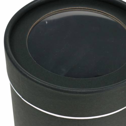 tételeket Virágdoboz kerek karton fekete, ezüst Ø10/12cm 2 db-os készlet