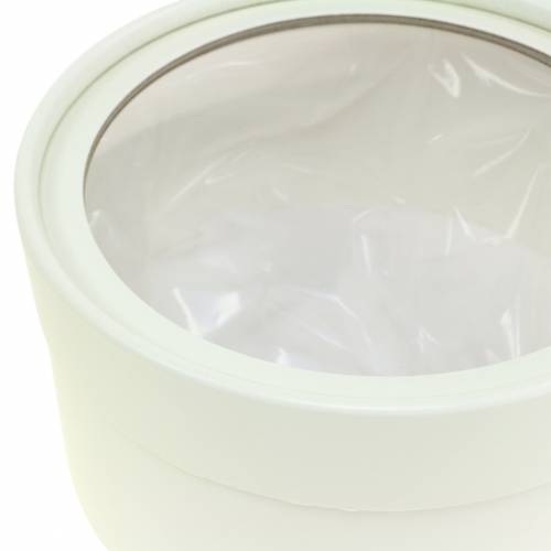 Floristik24 Virágdoboz kerek karton krém Ø15,5/19cm 2 db-os készlet