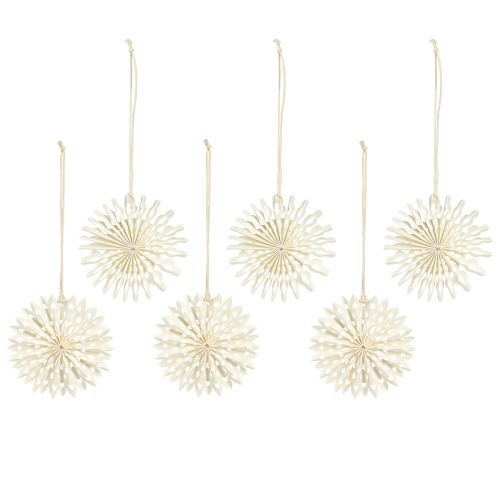 tételeket Fehér papír csillag karácsonyfadísz, függő dekoráció, Ø10cm, 6 darab