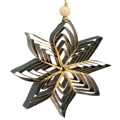 tételeket Papír csillag karácsonyfadíszek 10cm Fehér Barna Zöld 6 db