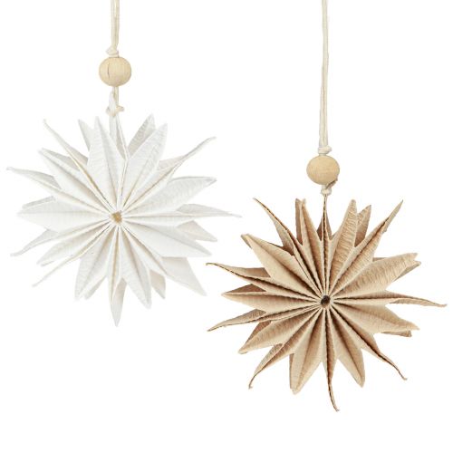 tételeket Papírcsillagok karácsonyi függődekoráció barna fehér 12 cm 6 darabos szett