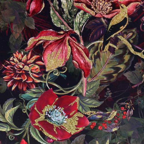 Floristik24 Ajándéktáska virágok arany 18cm x 8cm H24cm