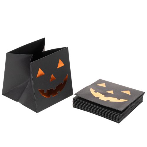 Papírzacskós tök alakú virágtartó Halloween dekoráció 10cm 6db | Floristik24.hu