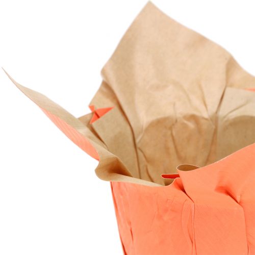 Floristik24 Papír edényültető narancs / piros Ø10cm 12db