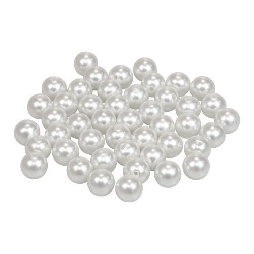 Dekoratív gyöngyök kézműves gyöngyök befűzéséhez fehér 12mm 300g