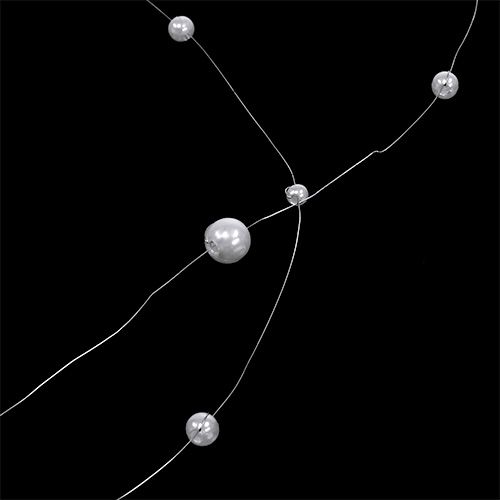 Floristik24 Gyöngyszál fehér 25m