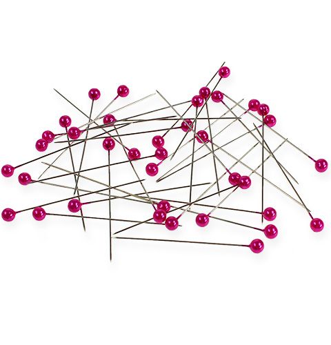 Floristik24 Gyöngyfejű tűk Ø6mm 65mm rózsaszín