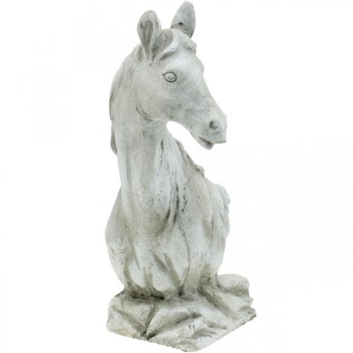 Floristik24 Lófej mellszobor deco figura lókerámia fehér, szürke H31cm