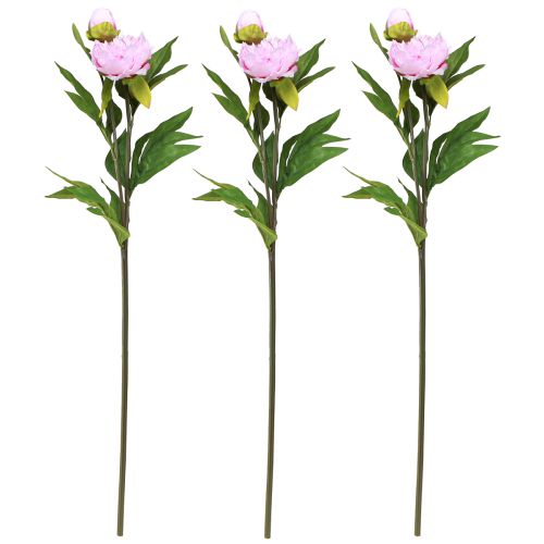 tételeket Bazsarózsa művirág rózsaszín hosszú szárral 70cm 3db