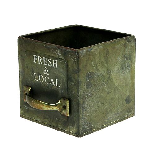 Floristik24 Ültető fiók fémlemez készlet 3 db antik zöld