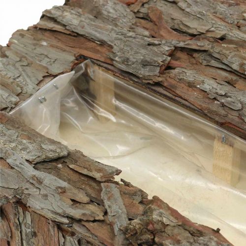 tételeket Természetes dísztál fenyőkéregből készült ültetővel pozsgásokhoz és őszi dekorációkhoz 45×30cm M6cm