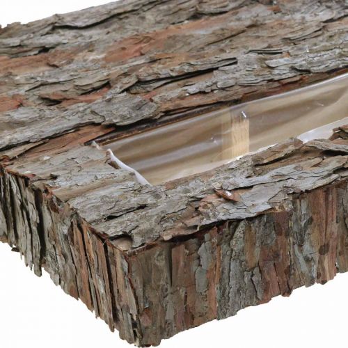 tételeket Természetes dísztál fenyőkéregből készült ültetővel pozsgásokhoz és őszi dekorációkhoz 45×30cm M6cm