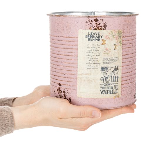 tételeket Kaspó, antik rózsa, díszes fémdoboz, vintage, Ø15.5cm M15cm