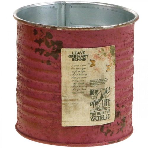 tételeket Ültetős díszdoboz kerek lila fém vintage dekorációval Ø8cm H7,5cm