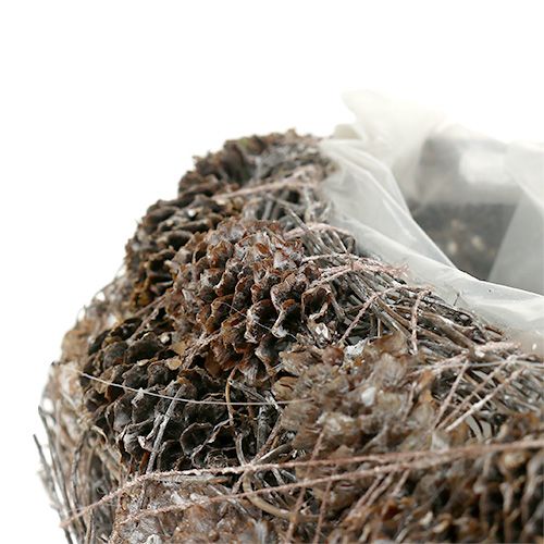 Floristik24 Növényszív kúpokból 29cm x 20cm fehérre meszelt 2db