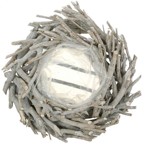 Floristik24 Ültetőkoszorú ágakból szürke Ø42cm