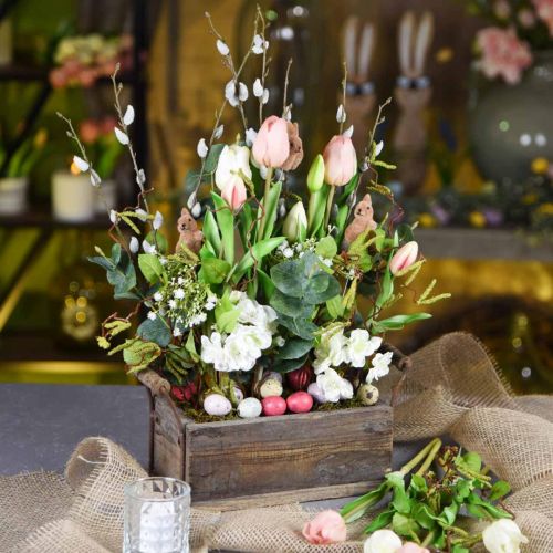 Floristik24 Ültető, díszdoboz, fogantyús fadoboz, kézműves doboz Shabby Chic L25cm H10cm