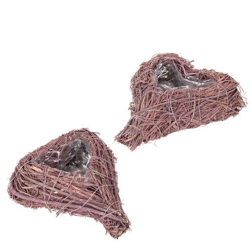 Szív alakú tál ágakkal és fóliabetéttel virágdíszekhez, 14 cm, 2 darab vétel | Floristik24.hu