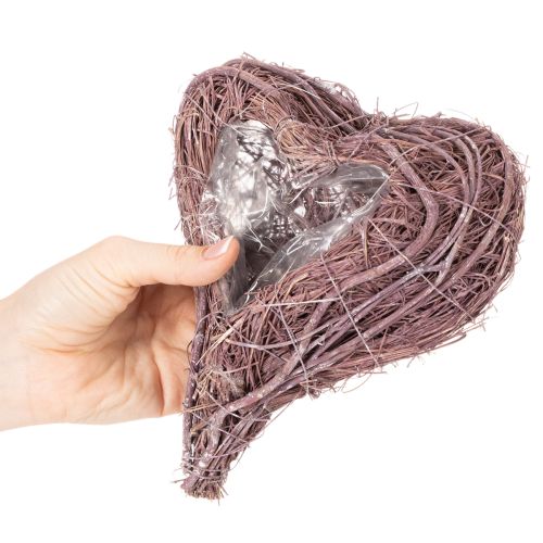 Dekoratív szív gallyakból, ültetőfóliával, 20 cm, 2 darab | Floristik24.hu