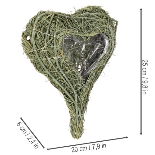 Természetes növényi szív virágkötészethez fóliával, 25cm | Floristik24.hu