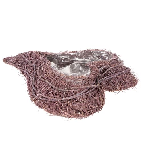 Szív alakú, gallyakból készült tál fóliabetéttel, 37 cm | Floristik24.hu