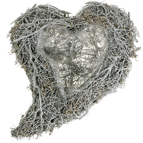 Floristik24 Ültető szív szőlő fehér szív ültetésre 38×32×7,5 cm