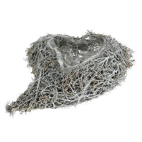 Floristik24 Ültető szív szőlő fehér szív ültetésre 38×32×7,5 cm