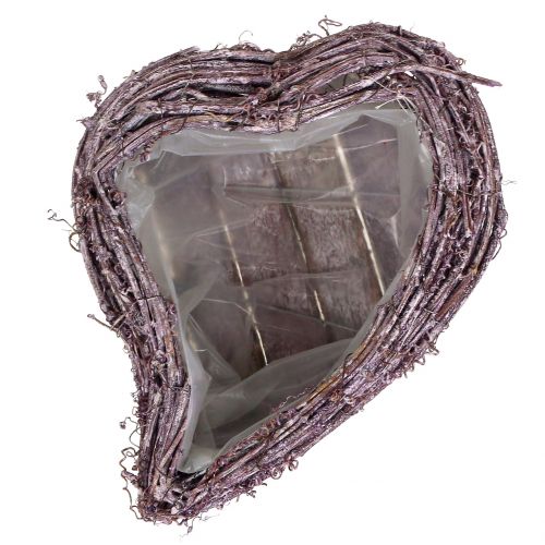 Floristik24 Növényi szív szőlőből szeder fehér mosva 27cm x 24cm