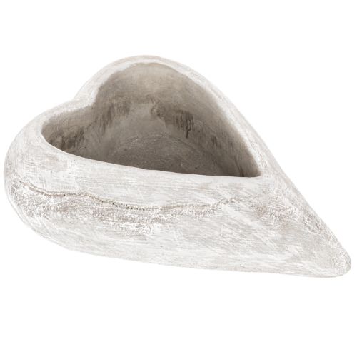 Dekoratív szív alakú tál, szürke; kis szív alakú virágtartó, 19 cm vétel | Floristik24.hu