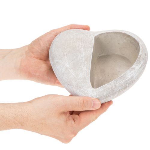 Szív alakú virágcserép, öntött kő, díszes virágcserép, 17 cm | Floristik24.hu