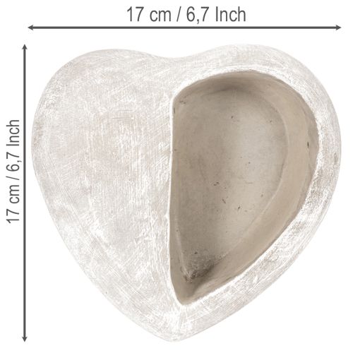 Szív alakú virágcserép, öntött kő, díszes virágcserép, 17 cm | Floristik24.hu