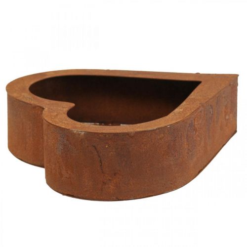 Floristik24 Növényszív fém patinás dísznövénytartó fém 20×20×5cm