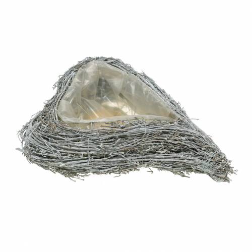 Floristik24 Növényi szív ágakat fehérre mosva 40cm x 30cm