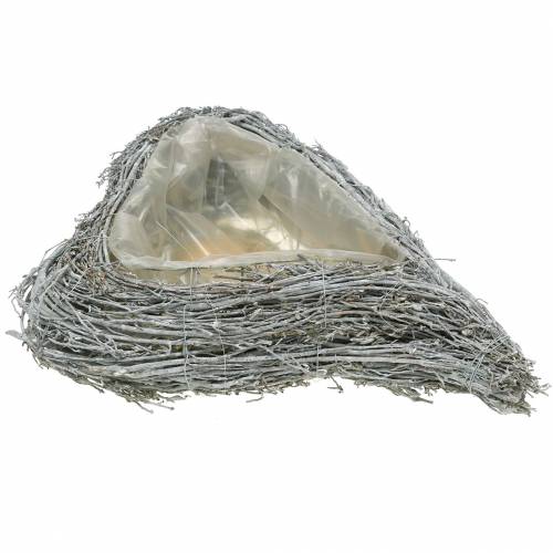 Floristik24 Növényi szív ágakat fehérre mosva 60cm x 42cm