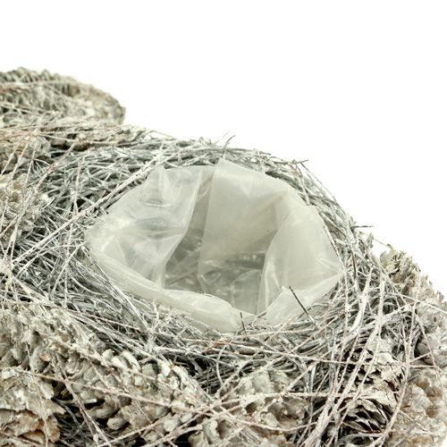 Floristik24 Növényszív kúpokból 26x27cm fehérre meszelt 2db