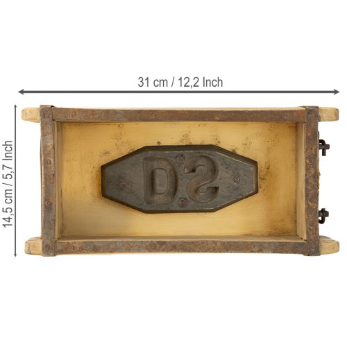 tételeket Fa kaspó tégla alakú, újrahasznosított fából, 32×15×10cm