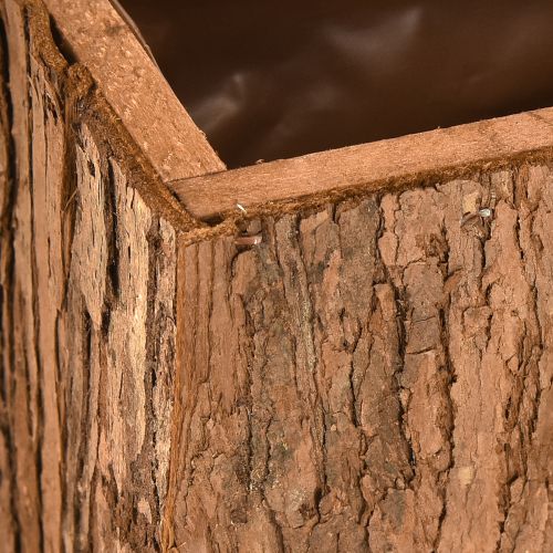 Floristik24 Fa virágláda fenyőkéreg mintával 27×10cm