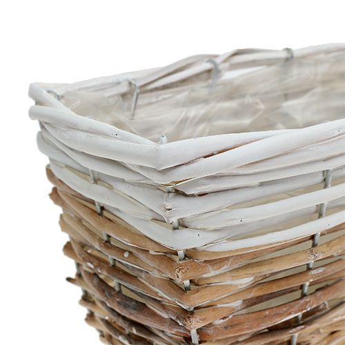 Floristik24 Növénydoboz 31x13cm fehér-natúr