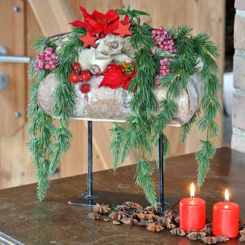 Floristik24 Nyírfa ültetőgép fém talppal 35x12cm H27cm