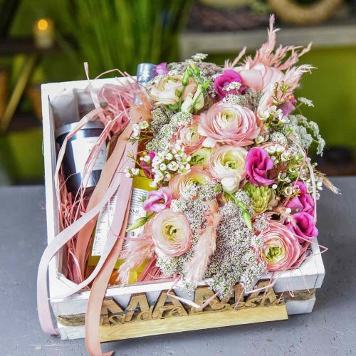 Floristik24 Növénydoboz fa fehér kötéldobozsal ültetéshez 15/20/30cm 3 db-os készlet