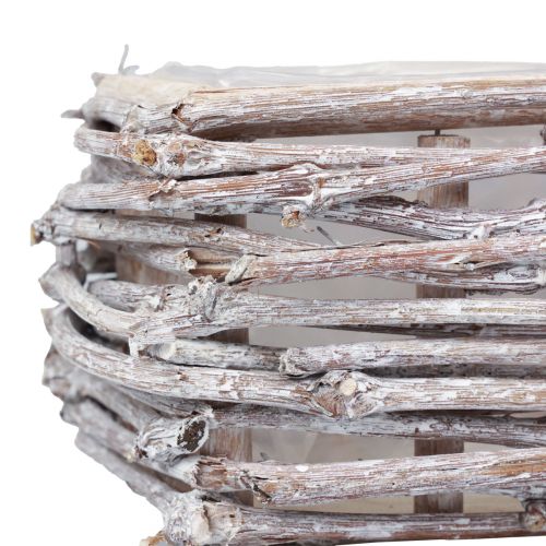 Floristik24 Növénydoboz növényláda ágak fehérre mosva 30×17×12cm