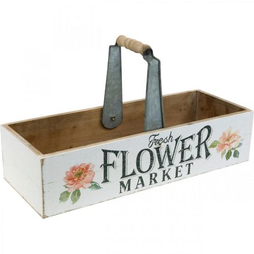Floristik24 Növényláda, virágdísz, fadoboz ültetéshez, virágláda nosztalgikus megjelenés 41,5×16cm
