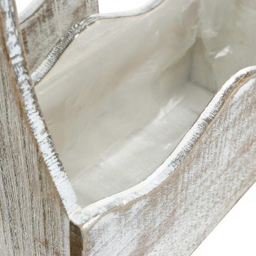 Floristik24 Növénydoboz, szerszámos láda, virágláda fogantyú, fa konténerkészlet 33,5/30,5/26,5 cm