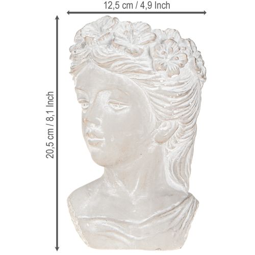 tételeket Növényfej antik öntött kő ültető nő 12,5×12×20,5cm