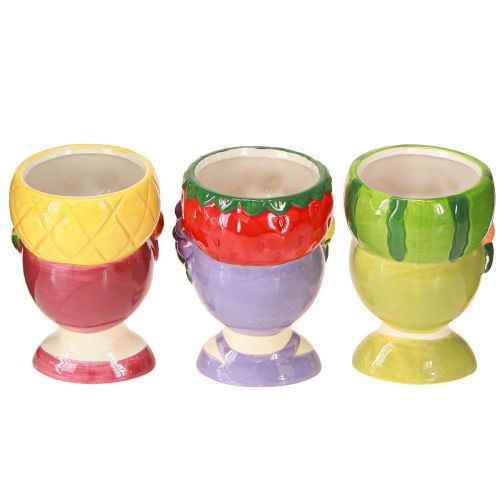 tételeket Növényfejű lány gyümölccsel díszkerámia 13,5 cm 3db