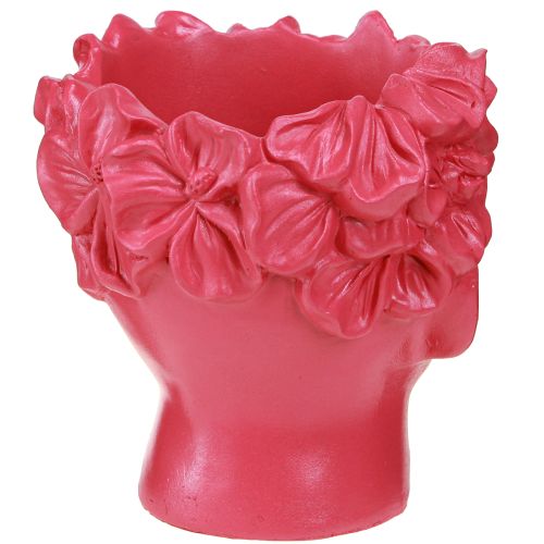 tételeket Plant Head Polyresin Bust Planter Pink 13,5×13×14cm