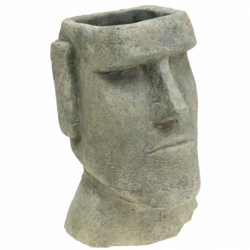 Növényfej Moai mellszobor szürke H28cm
