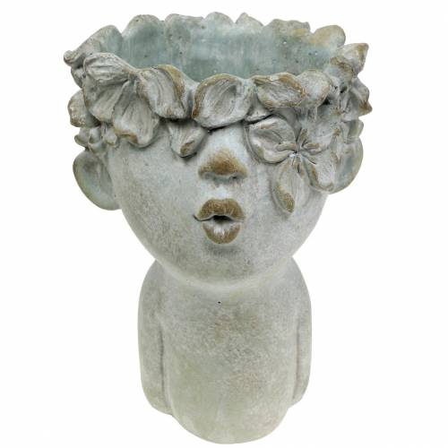 Floristik24 Növényfej mellszobor kőöntvény Ø17,5cm H26cm