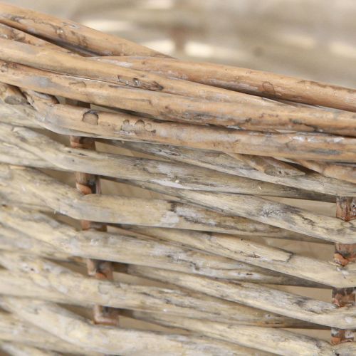 tételeket Vintage fonott virágkosár, Ø25 cm, M21 cm, szürke/fehér, 2 db-os szett